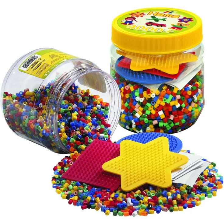 HAMA Dose gelb und farbige Platten 4000 Stück – Bild 2