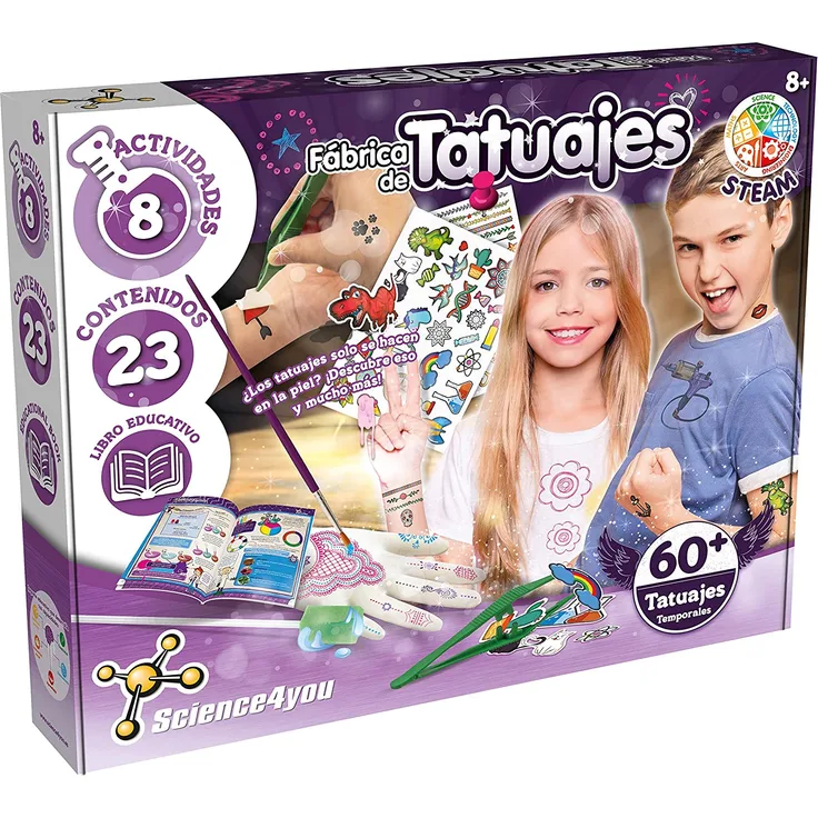 Science4you Tattoo-Spielzeug, Lernspielzeug und Wissenschaft, Mehrfarbig (80002225)
