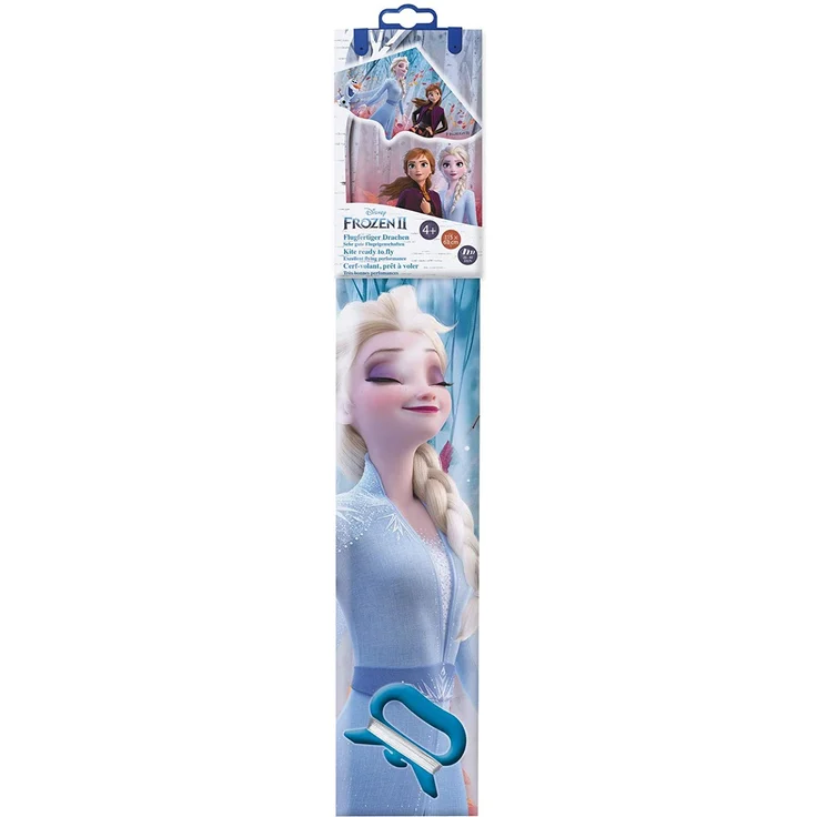 Paul Günther 1220 - Kinderdrachen mit Disneys Frozen Elsa Motiv, Einleinerdrachen aus robuster PE-Folie für Kinder ab 4 Jahre mit Wickelgriff und Schnur, ca. 115 x 63 cm groß – Bild 2