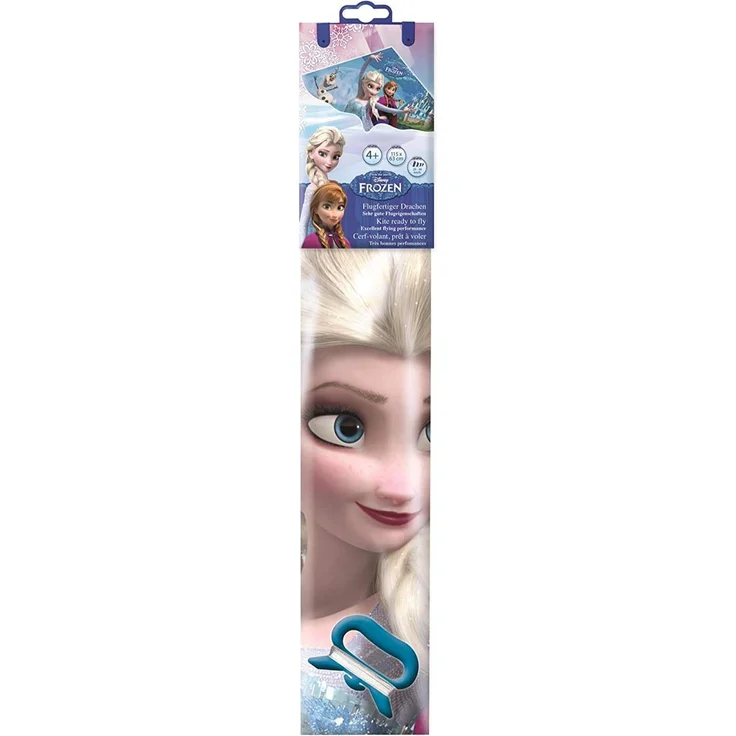 Paul Günther 1220 - Kinderdrachen mit Disneys Frozen Elsa Motiv, Einleinerdrachen aus robuster PE-Folie für Kinder ab 4 Jahre mit Wickelgriff und Schnur, ca. 115 x 63 cm groß – Bild 5