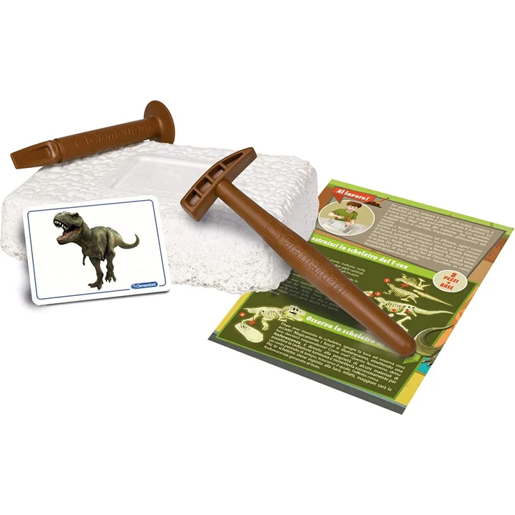 Clementoni Focus Archeogiocando T-Rex und Triceratops, Mehrfarbig – Bild 5