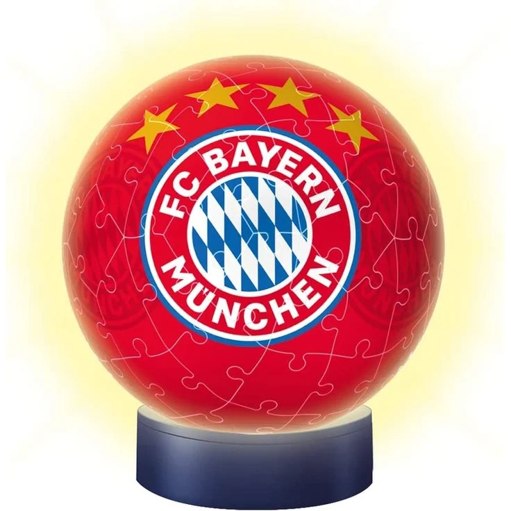 Ravensburger 3D Puzzle Nachtlicht FC Bayern München - Fanartikel für Kinder ab 6 Jahren, LED Nachttischlampe mit Klatsch-Mechanismus, Schlummerlicht – Bild 3