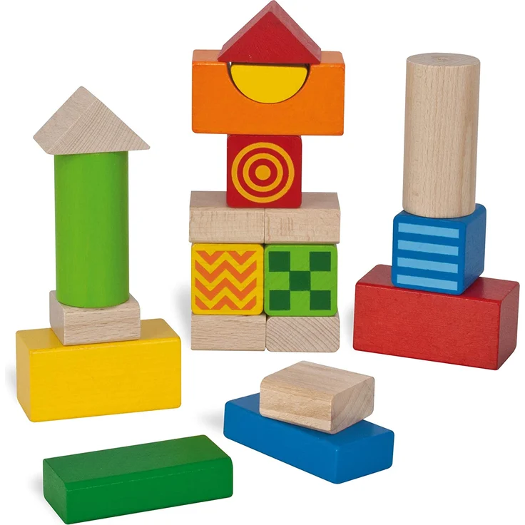 Eichhorn 100024253 - Baby Fühl- und Klangbausteine, 4 Bausteine mit Fühl- und 2 Bausteine mit Klangfunktion, 20-tlg, FSC 100% Zertifiziertes Buchenholz , Made in Germany – Bild 2