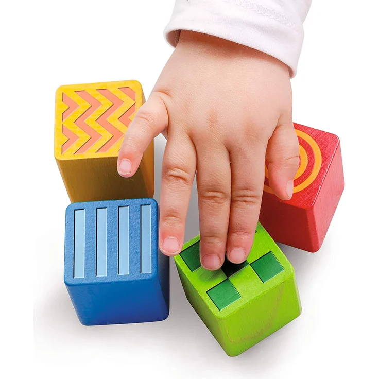 Eichhorn 100024253 - Baby Fühl- und Klangbausteine, 4 Bausteine mit Fühl- und 2 Bausteine mit Klangfunktion, 20-tlg, FSC 100% Zertifiziertes Buchenholz , Made in Germany – Bild 5