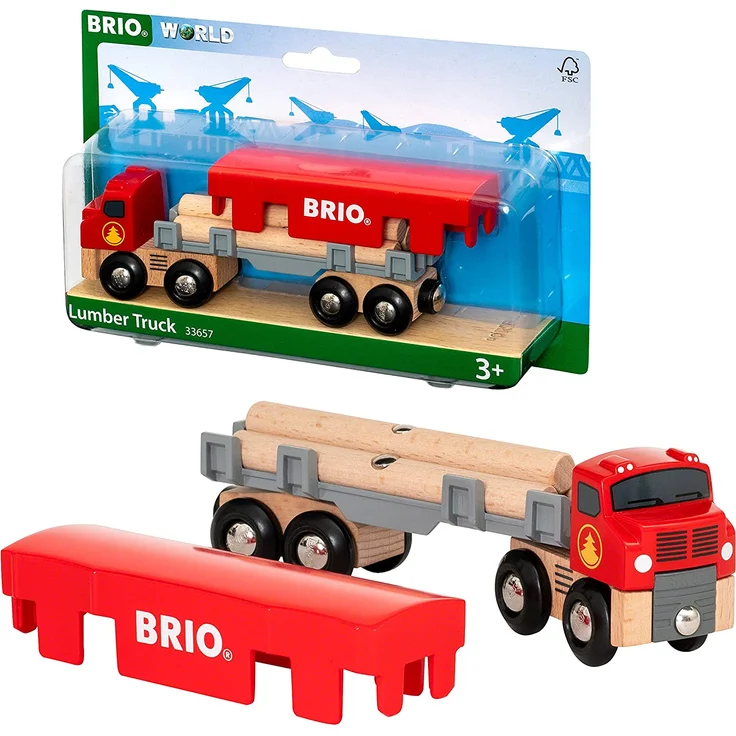 BRIO Bahn 33657 - Holztransporter mit Magnetladung – Bild 1