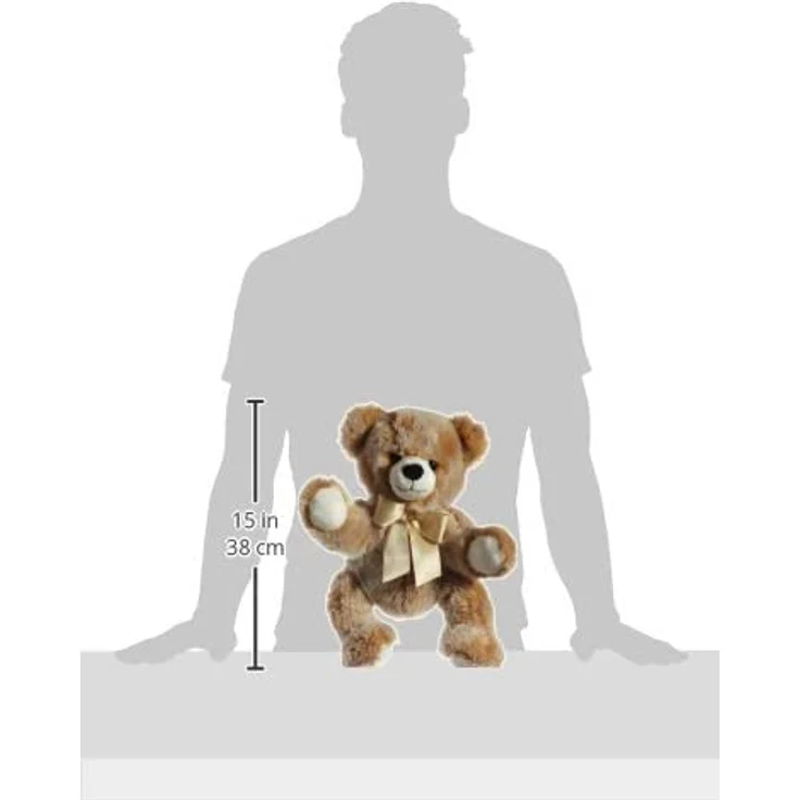 Steiff Bobby Schlenker-Teddybär - 40 cm - Teddybär mit Schleife - Kuscheltier für Kinder - weich & waschbar - braun gespitzt (013515) – Bild 4