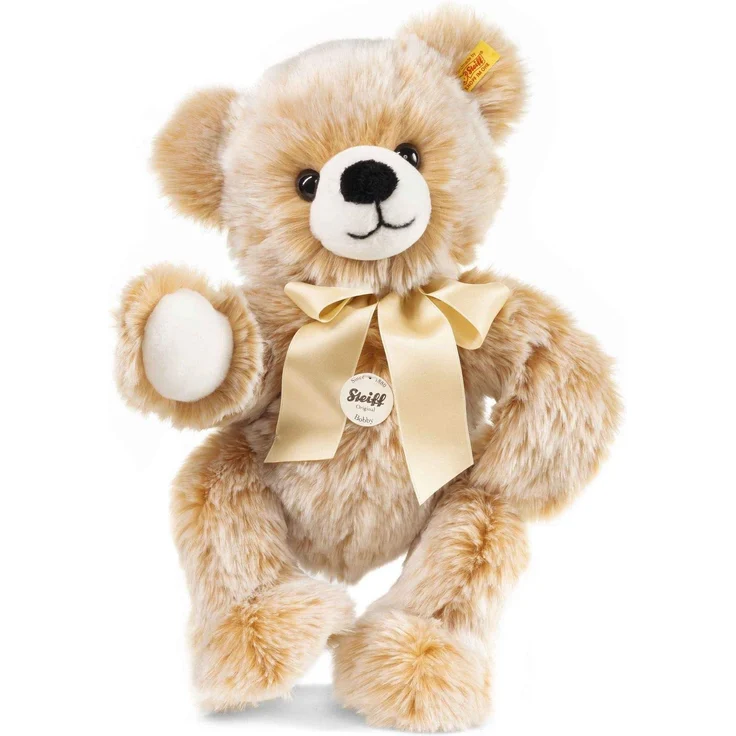 Steiff Bobby Schlenker-Teddybär - 40 cm - Teddybär mit Schleife - Kuscheltier für Kinder - weich & waschbar - braun gespitzt (013515) – Bild 2