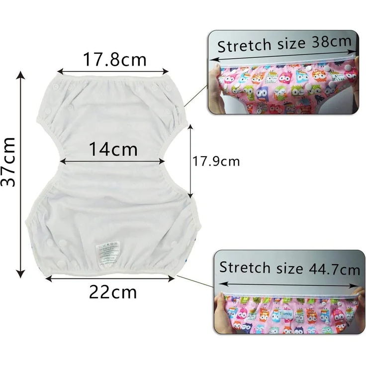 Teamoy 2-teilig Baby Schwimmhose Badewindelhose Badehose (Camouflage+ Bees) – Bild 4