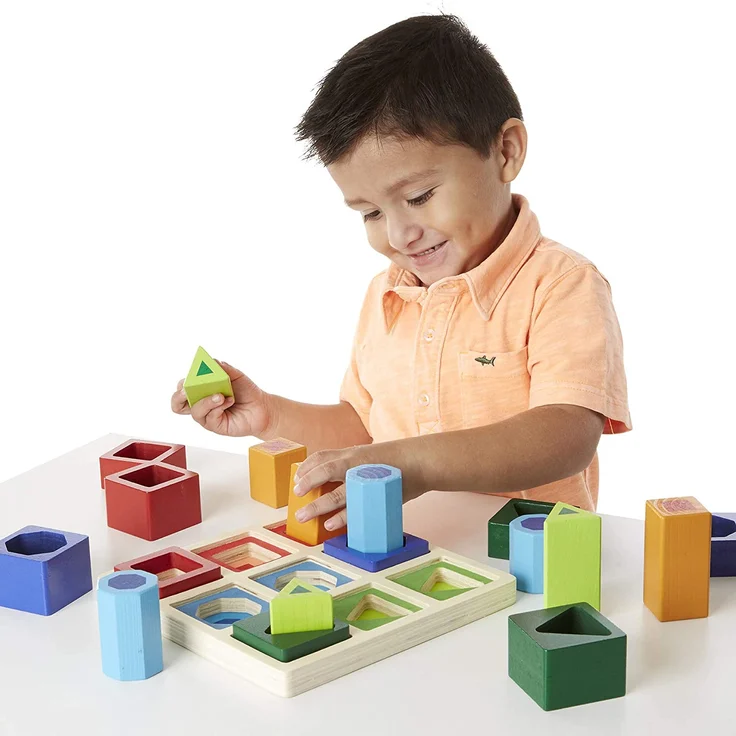 Melissa & Doug 10582 & Doug Sortierset für aufeinanderfolgende Formen (Holzspielzeug) - Preisvergleich – Bild 2