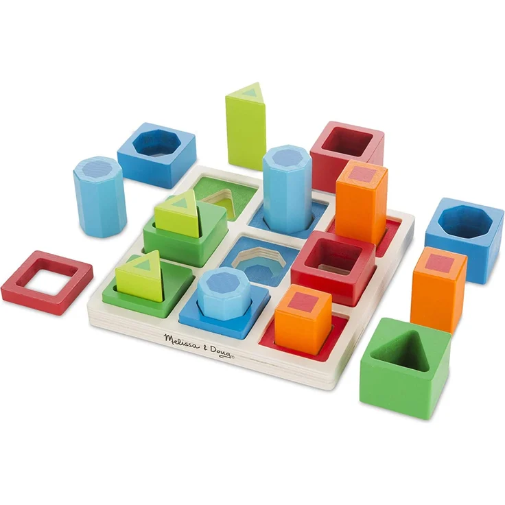 Melissa & Doug 10582 & Doug Sortierset für aufeinanderfolgende Formen (Holzspielzeug) - Preisvergleich – Bild 1