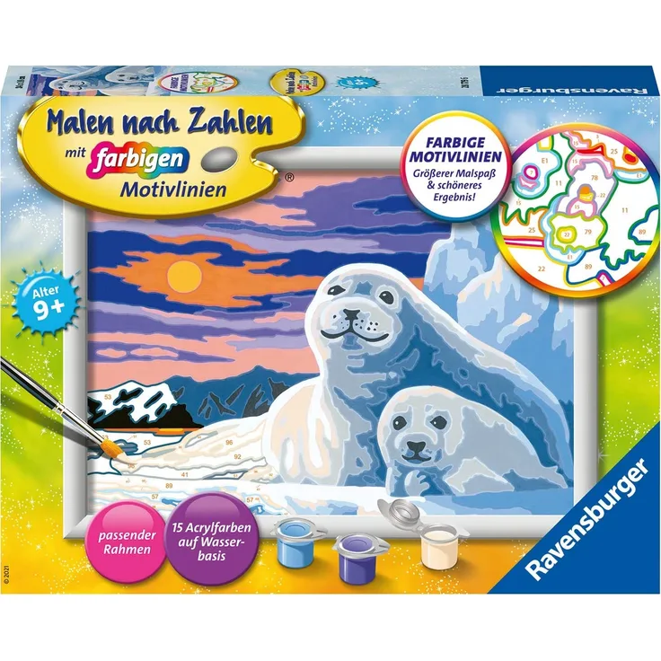 Ravensburger Malen nach Zahlen Malset Niedliche Robben