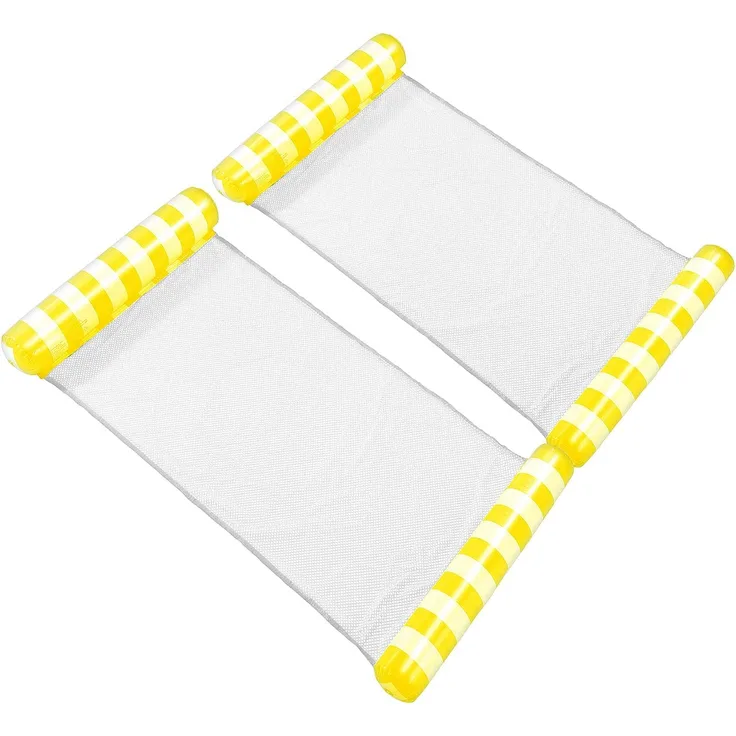 infactory Pool Hängematte: 2er Pack Superleichte Wasser-Hängematte, aufblasbares Kopf- & Fußteil (Luftmatratze)