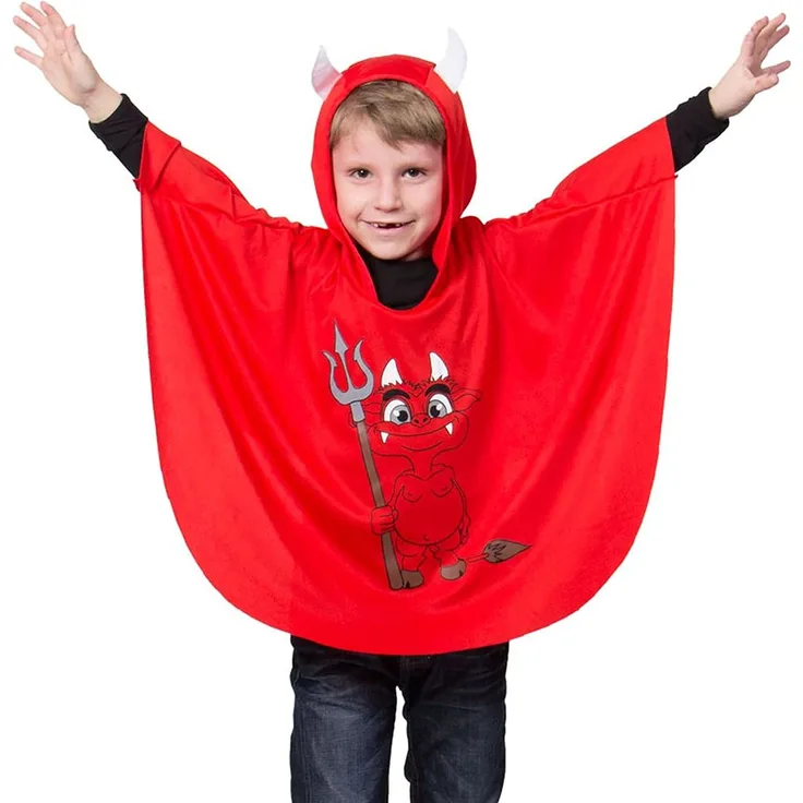 Folat umhang Devil junior Polyester rot Gr. 116-134