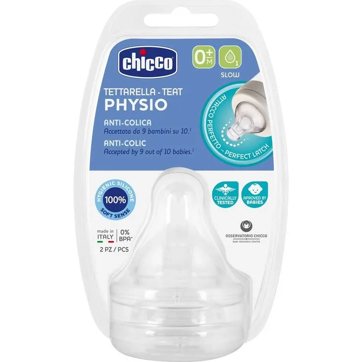 Chicco Pacifier Physiological Silicone Transparent 0m 2 Pieces