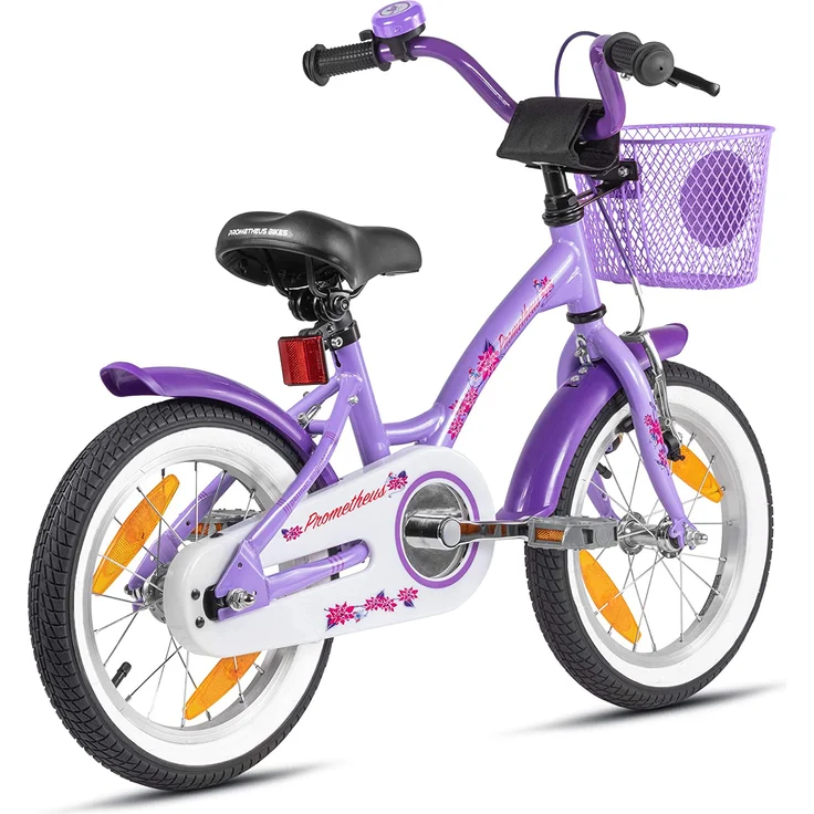 PROMETHEUS BICYCLES® Kinderfahrrad 14'' ab 3 Jahre mit Stützräder in Violett & Weiß – Bild 5
