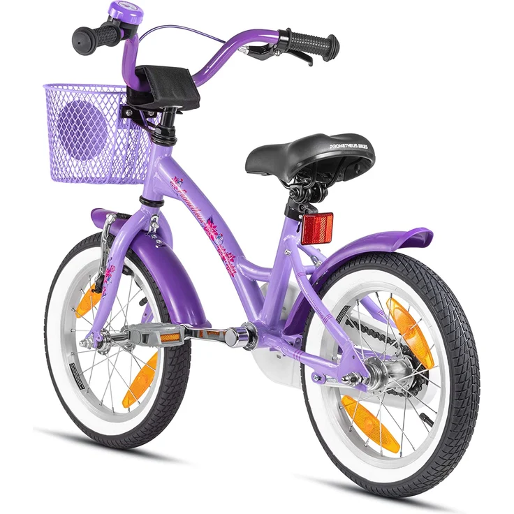PROMETHEUS BICYCLES® Kinderfahrrad 14'' ab 3 Jahre mit Stützräder in Violett & Weiß – Bild 6