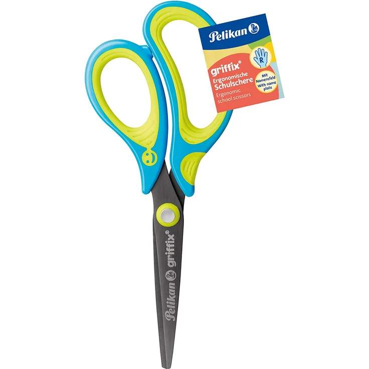 Pelikan Griffix® Schulschere Neon Fresh Blue für Rechtshänder spitz – Bild 3