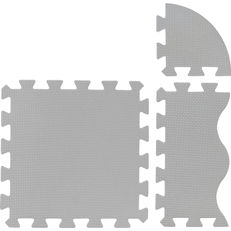 Relaxdays Puzzlematte 36-teilig, EVA Schaumstoff, schadstofffrei, 1,4 m², Spielmatte mit Rand, Kinder Matte, grau/weiß – Bild 9