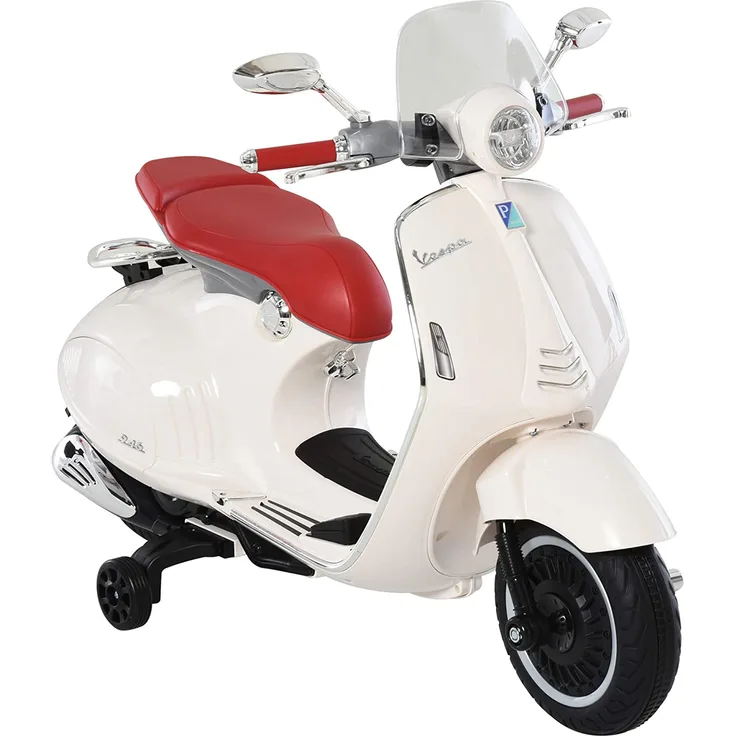 Elektrisches Kindermotorrad als Vespa (Farbe: weiß)