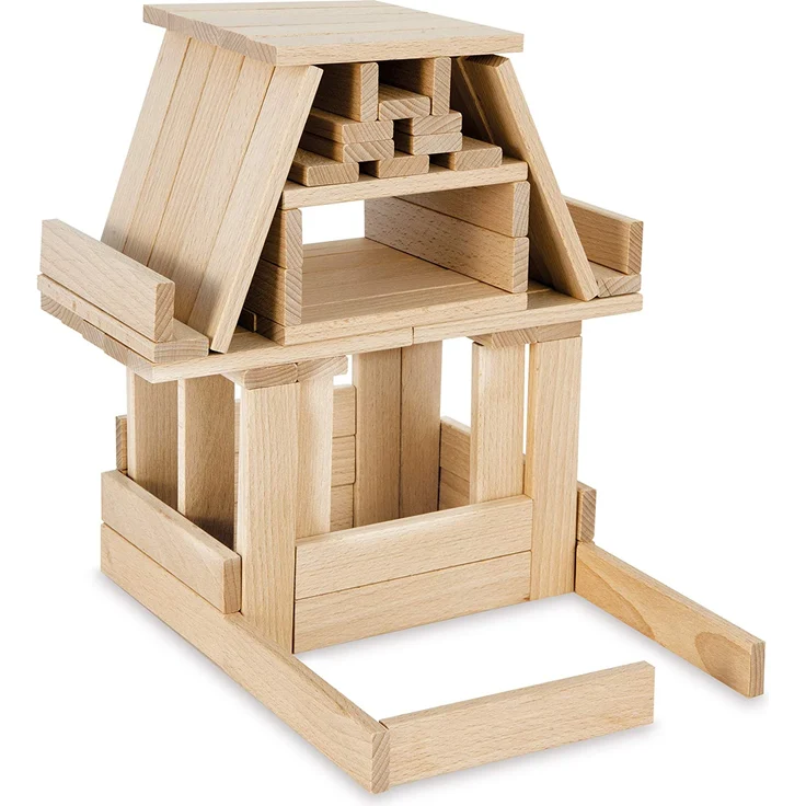 Eichhorn Holzbaukasten, Holzsteine inkl. Vorlagen, Buchenholz 200 teilig – Bild 6