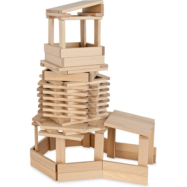 Eichhorn Holzbaukasten, Holzsteine inkl. Vorlagen, Buchenholz 200 teilig – Bild 5