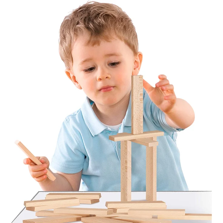 Eichhorn Holzbaukasten, Holzsteine inkl. Vorlagen, Buchenholz 200 teilig – Bild 3