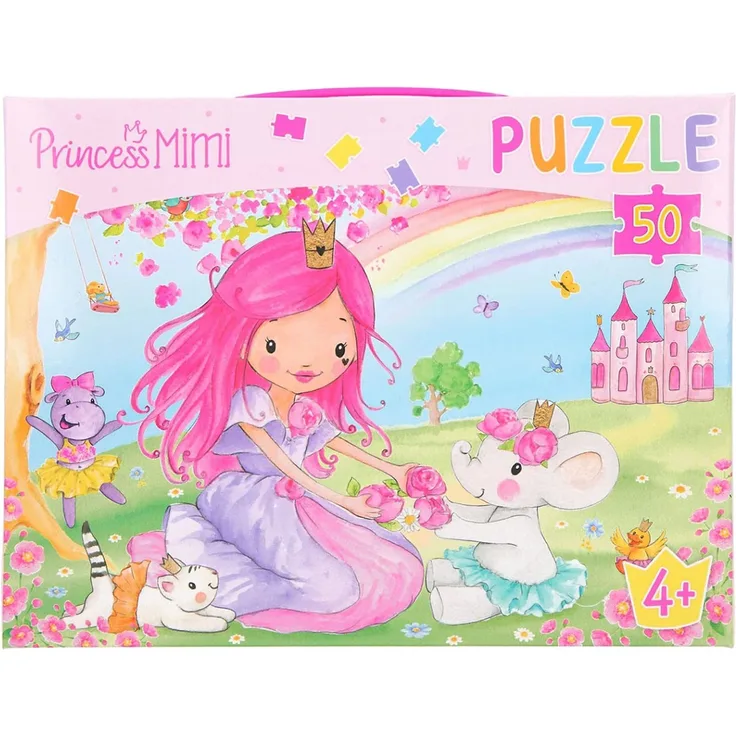 Depesche 11570 Princess Mimi - Puzzle, 50 Teile, ca. 58 x 40 cm groß, niedliches Motiv mit der Prinzessin und ihren Freunden, im praktischen Tragekoffer, für Mädchen ab 4 Jahren