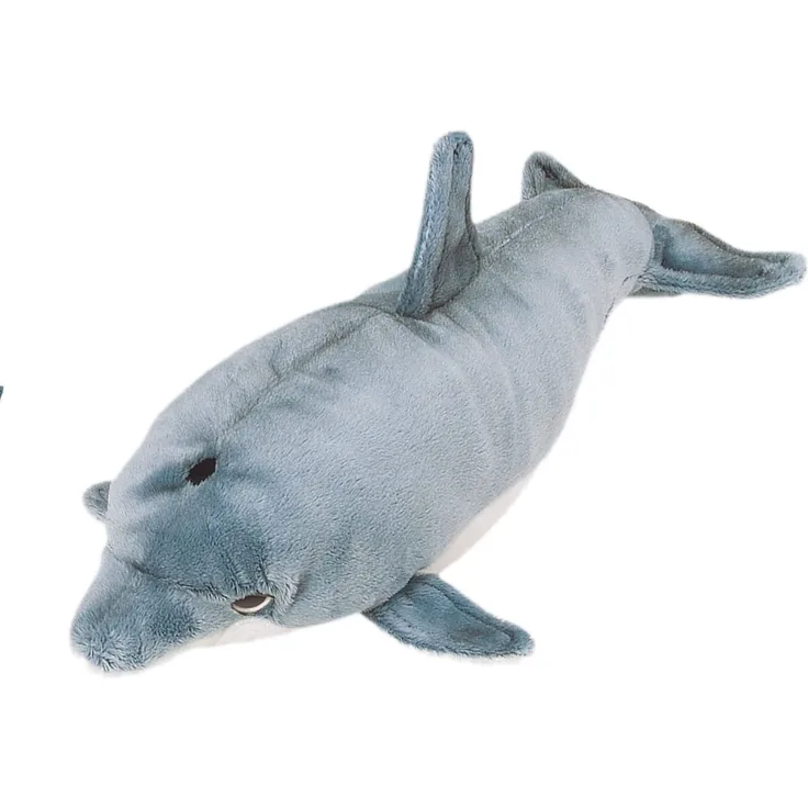 Bauer Spielwaren 'Blickfänger' Delfin Plüschtier: Naturgetreues Kuscheltier, extraweich, ideal auch als Geschenk, 30 cm, blau-grau (14063)