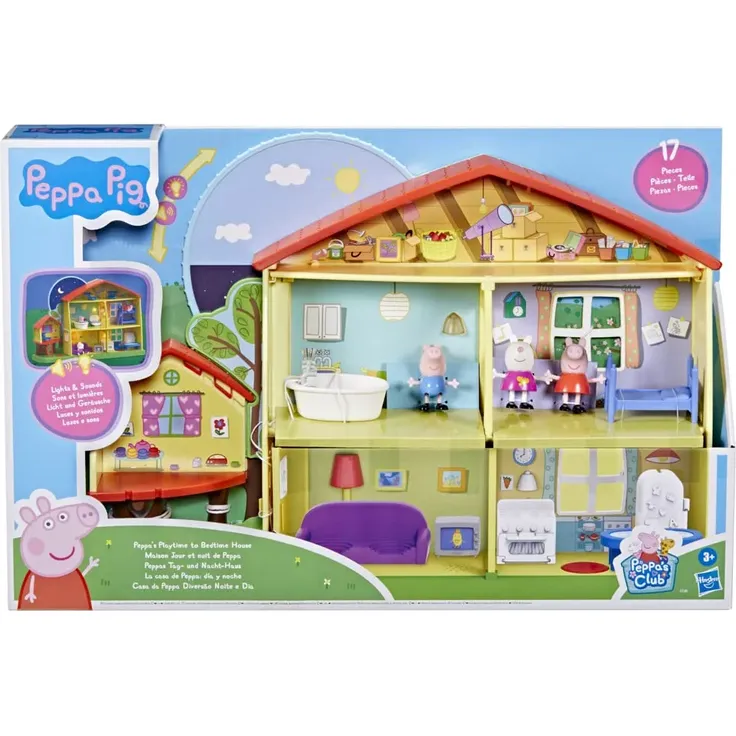 Peppa Pig Peppa’s Adventures Peppas Tag- und Nacht-Haus, Vorschulspielzeug, Sprache, Licht und Geräusche, ab 3 Jahren, ENGLISCHE VERSION – Bild 2
