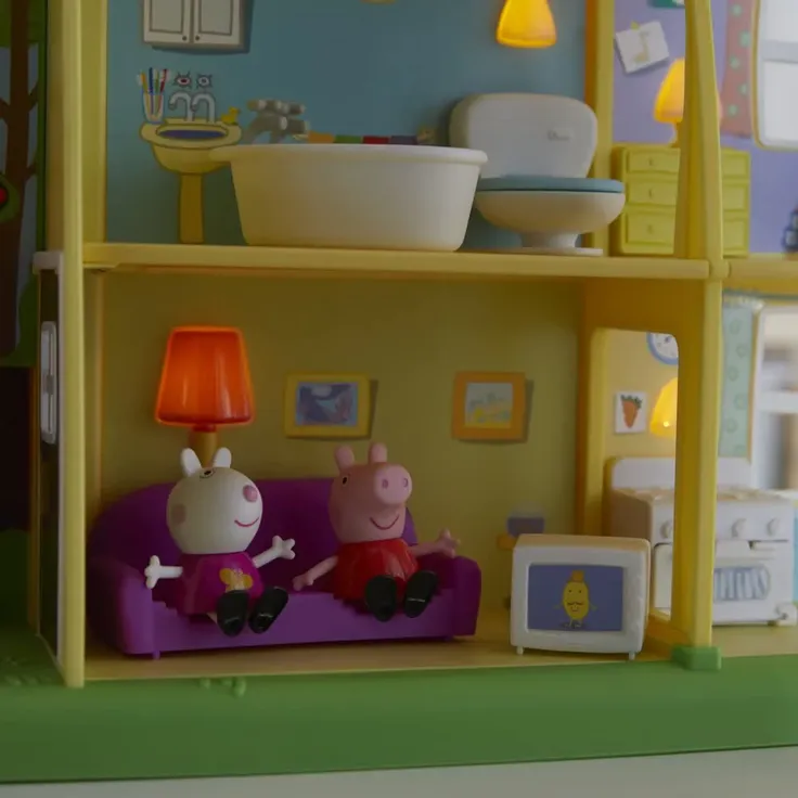 Peppa Pig Peppa’s Adventures Peppas Tag- und Nacht-Haus, Vorschulspielzeug, Sprache, Licht und Geräusche, ab 3 Jahren, ENGLISCHE VERSION – Bild 7