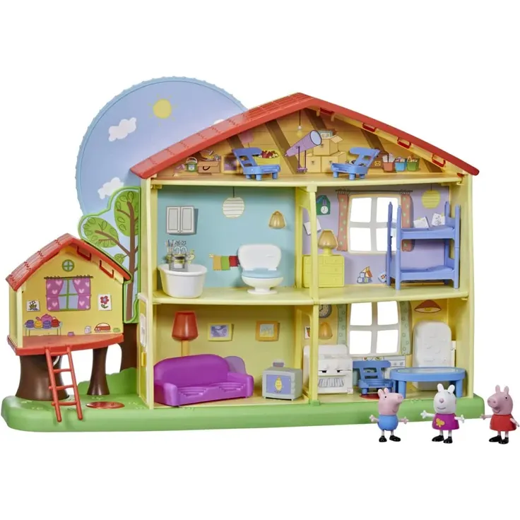 Peppa Pig Peppa’s Adventures Peppas Tag- und Nacht-Haus, Vorschulspielzeug, Sprache, Licht und Geräusche, ab 3 Jahren, ENGLISCHE VERSION – Bild 1