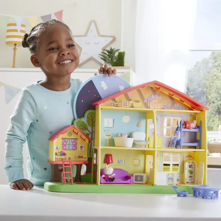 Peppa Pig Peppa’s Adventures Peppas Tag- und Nacht-Haus, Vorschulspielzeug, Sprache, Licht und Geräusche, ab 3 Jahren, ENGLISCHE VERSION – Bild 3