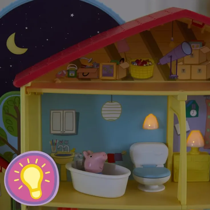 Peppa Pig Peppa’s Adventures Peppas Tag- und Nacht-Haus, Vorschulspielzeug, Sprache, Licht und Geräusche, ab 3 Jahren, ENGLISCHE VERSION – Bild 6