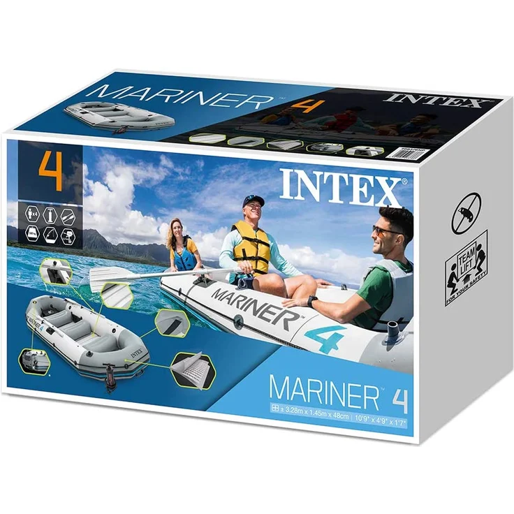 Intex Boot 'Mariner 4' Schlauchboot-Set, inkl. Alu-Paddel, Pumpe, bis 400kg, 328x145x48cm (LxBxH) – Bild 8