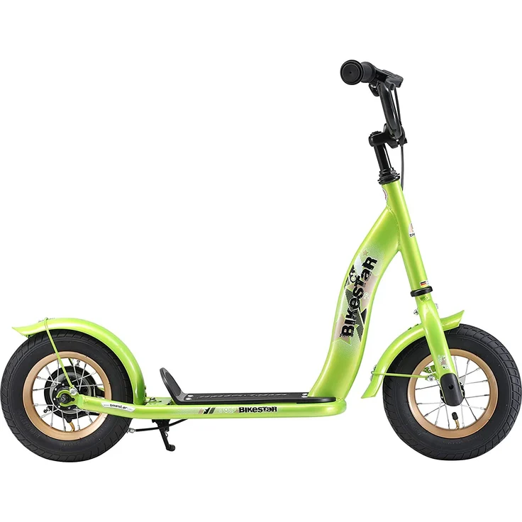 BIKESTAR Roller Kinderroller Tretroller Kickscooter mit Luftreifen für Jungen und Mädchen ab 4-5 Jahre ★ 10 Zoll Classic Kinder Scooter ★ Grün – Bild 2