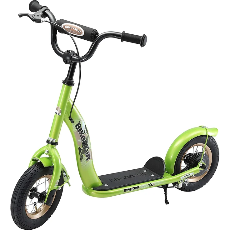 BIKESTAR Roller Kinderroller Tretroller Kickscooter mit Luftreifen für Jungen und Mädchen ab 4-5 Jahre ★ 10 Zoll Classic Kinder Scooter ★ Grün – Bild 8