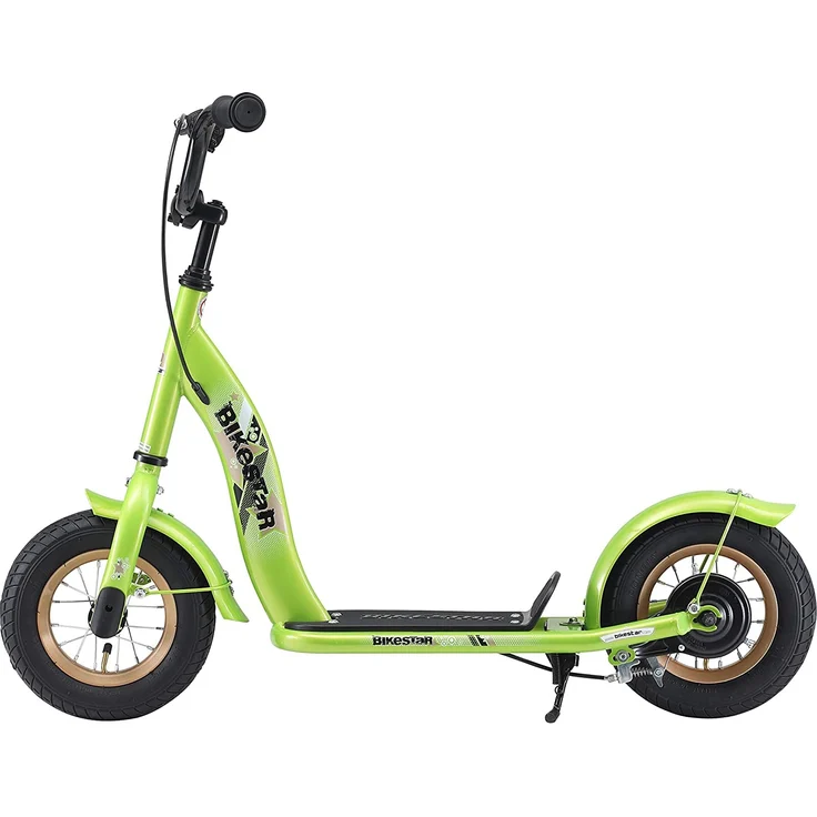 BIKESTAR Roller Kinderroller Tretroller Kickscooter mit Luftreifen für Jungen und Mädchen ab 4-5 Jahre ★ 10 Zoll Classic Kinder Scooter ★ Grün – Bild 3