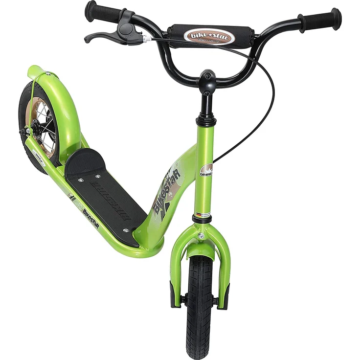BIKESTAR Roller Kinderroller Tretroller Kickscooter mit Luftreifen für Jungen und Mädchen ab 4-5 Jahre ★ 10 Zoll Classic Kinder Scooter ★ Grün – Bild 4