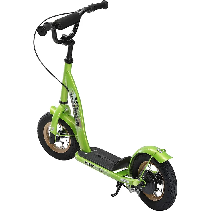 BIKESTAR Roller Kinderroller Tretroller Kickscooter mit Luftreifen für Jungen und Mädchen ab 4-5 Jahre ★ 10 Zoll Classic Kinder Scooter ★ Grün – Bild 5