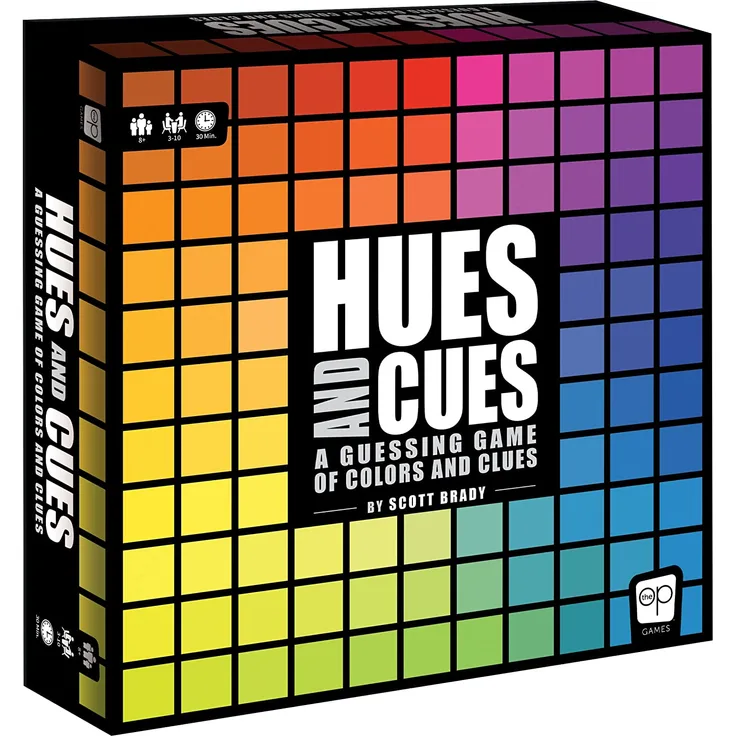 The OP USAopoly - Hues and Cues - Brettspiel - EIN buntes Brettspiel für die ganze Familie - Ab 8 Jahren - für 3 bis 10 Spieler - Englisch