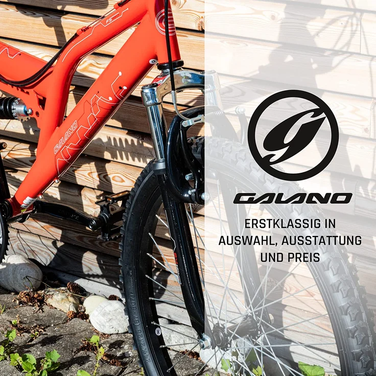 Galano FS180 Jugendfahrrad 24 Zoll Mountainbike 130 - 145 cm 21 Gänge Mädchen Jungen Fahrrad ab 8 Jahre MTB Fully Jugendrad V-Brakes rot, 37 cm – Bild 7