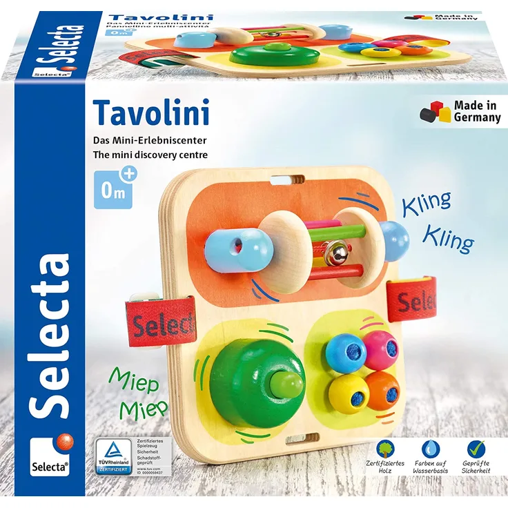 Selecta 62014 Tavolini, Motorikspielzeug aus Holz, 14 cm