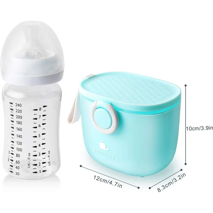 Milchpulver Portionierer, Termichy Milchpulver-Spender, 250g luftdichter tragbarer Milchpulver-Behälter für Reisen, mit Schaber und Löffel (Blau,1 Stück) – Bild 7