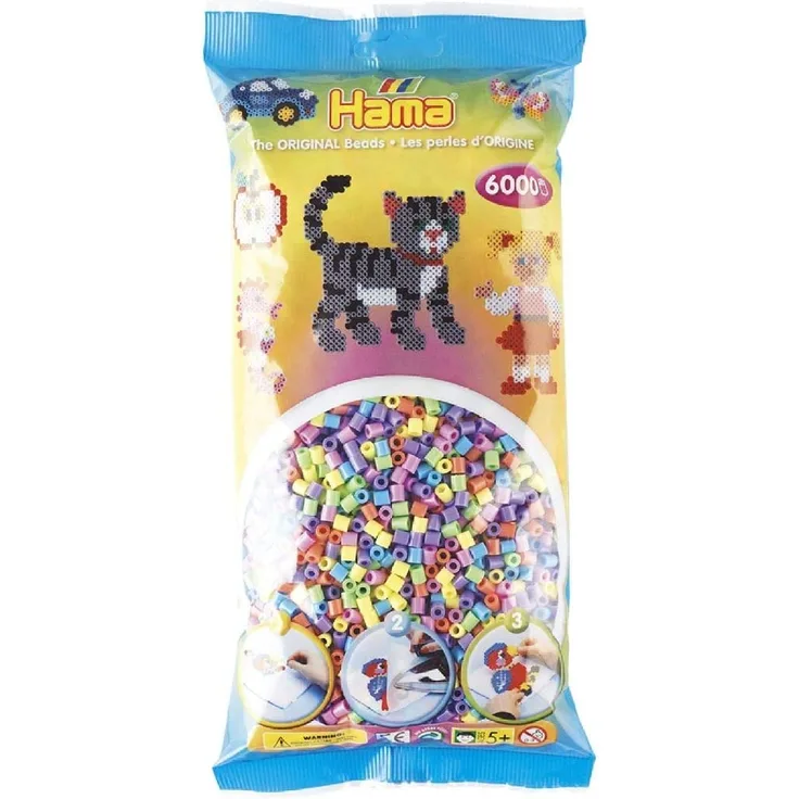 Hama 205-50 - Bügelperlen, ca. 6000 Stück, pastellmix