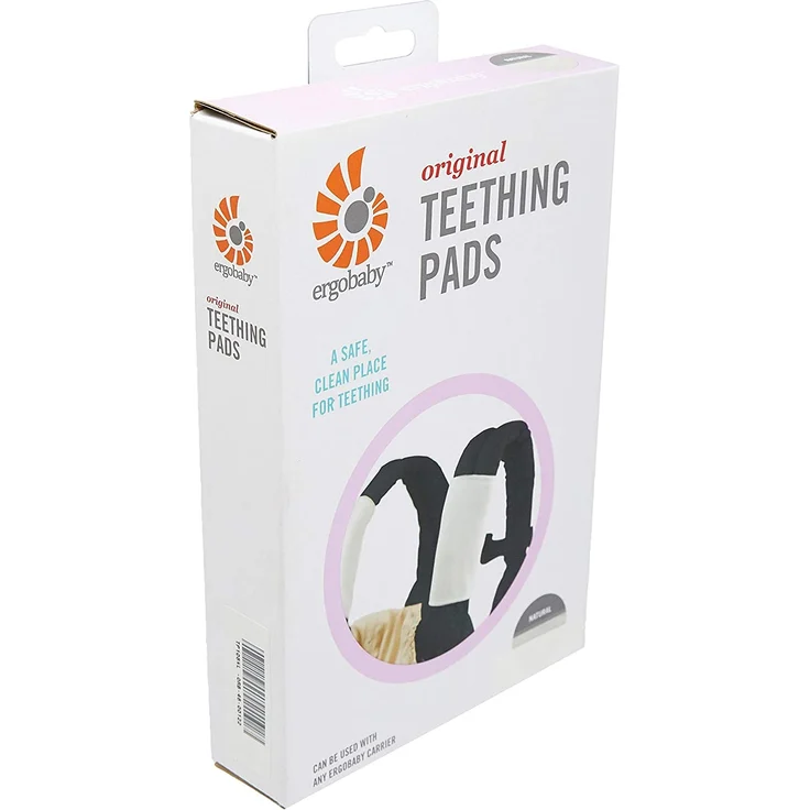 Ergobaby Beiß-Pad Schultergurtschoner Lätzchen für Babytragen, 2 Stück Teething Pad Baumwolle Saugfähig, Natural – Bild 2