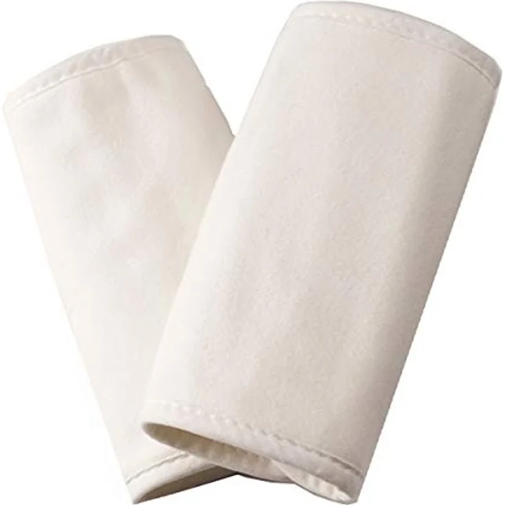 Ergobaby Beiß-Pad Schultergurtschoner Lätzchen für Babytragen, 2 Stück Teething Pad Baumwolle Saugfähig, Natural – Bild 4