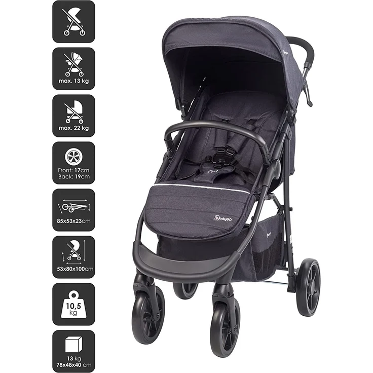 MICA - Kinderwagen Style 3 in 1 - schwarz – Bild 2