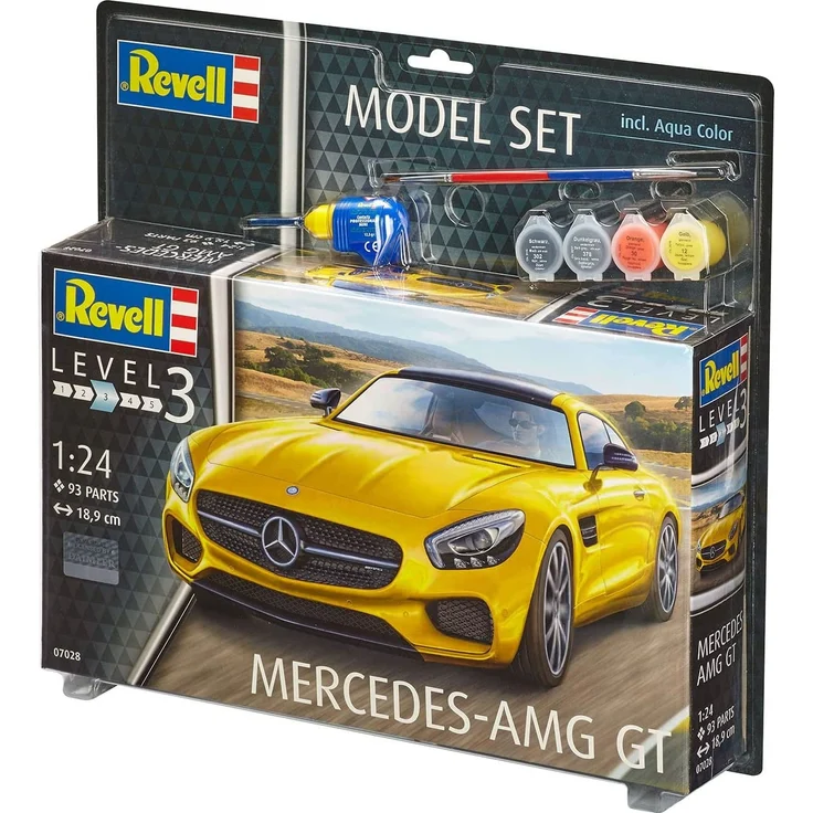 Revell Modellbausatz Auto 1:24 - Mercedes-Benz AMG GT im Maßstab 1:24, Level 3, originalgetreue Nachbildung mit vielen Details, , Model Set mit Basiszubehör, 67028 - Preisvergleich – Bild 3