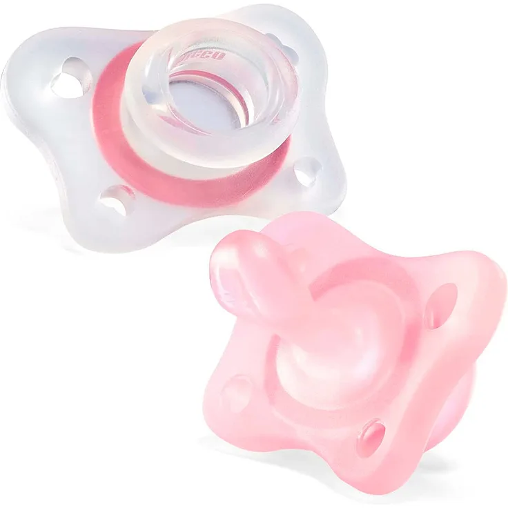 Chicco MINI SOFT", ROSA, 2-6M, 100% SILIKON, 2 ST, mehrfarbig, 2-6 mois