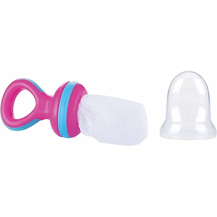 Nuby Fruchtsauger mit Schutzkappe / PINK